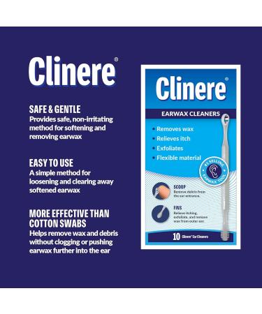 Clinere Ear Cleaners 10 Count - Safely Remove Earwax at Home - Instant Itch Relief and Exfoliation - Buy Online on GoSupps.com