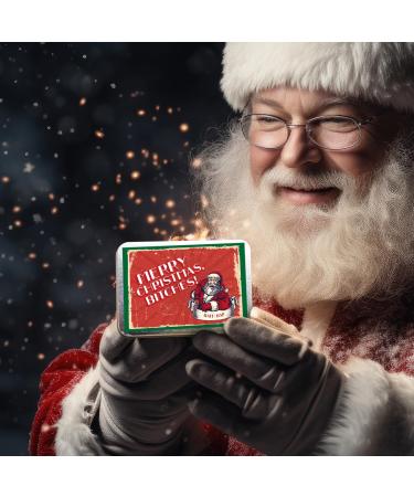 Gears Out Merry Christmas Btches Bath Bar - Funny Santa Soap | Novelty Chocolate Bath Soap for Women - Handcrafted in the USA - Buy Online on GoSupps.com