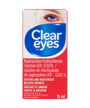 Clear Eyes Eye Drops for Dry Eyes & Redness Relief - 1 Count (15 ml) - Effective Eye Treatment for Reducing Redness