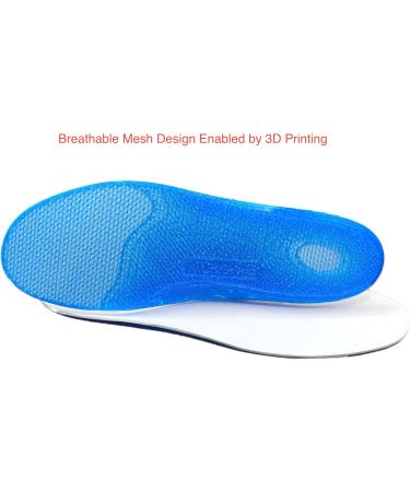 Comfort Feet Insoles by WICHMA - 3D Printed Arch Supports & Orthotics Inserts for Foot Pain Relief - Medium Firm Unisex (Men 11.5 / Women 13 Blue - Buy Online on GoSupps.com