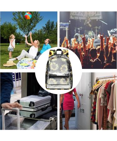 Clear Mini Backpack Stadium Approved - Small Transparent 12x12x6 Bag for Work, Travel, Festival Security - Sunflower Design - Buy Online on GoSupps.com