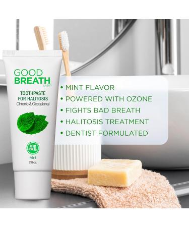 Goodbreath Toothpaste - Mint Formula for Bad Breath & Halitosis | Dentist-Recommended Ozone Technology | Fast-Acting 2.5 Oz - Buy Online on GoSupps.com
