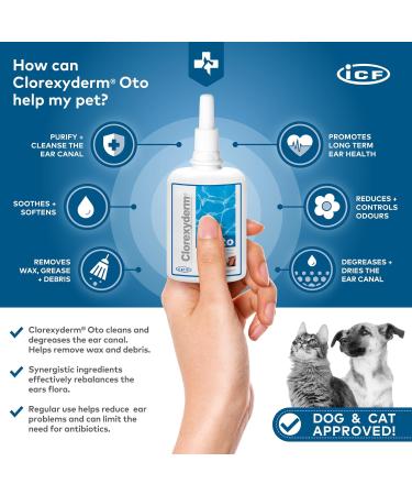 Clorexyderm Oto Ear Cleaner Solution for Cats & Dogs - 150ml - Buy Online on GoSupps.com