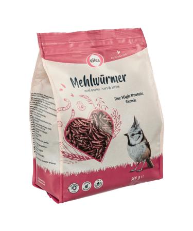 Elles dried mealworms 500g I protein delicacy for wild birds |100% natural |Ideal for all -year feeding |Energy -rich and shell -free