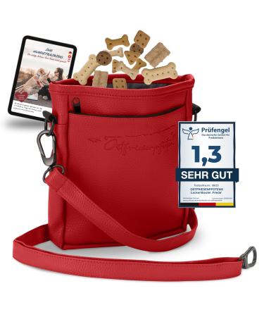 Ostfriesenpfoten treats 'Frieda' for dogs made of high -quality synthetic leather - red size M - Futter bag with easyopen single -handed lock - Gassitasche for dog losing m red red - Buy Online on GoSupps.com