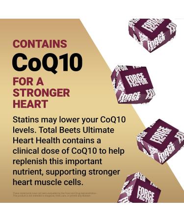 Force Factor Total Beets Ultimate Heart Health Chews for Blood Pressure Support, with Beetroot Powder, CoQ10, B Vitamins & Grapeseed Extract for Blood Flow & Energy, Black Cherry, 60 Soft Chews Black Cherry 1 Pack - Buy Online on GoSupps.com