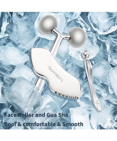 Face Roller Massager & Gua Sha Tools - Stainless Steel Facial Massage for Skin Care Reduce Puffiness & Wrinkles - Perfect Gift for Women - Buy Online on GoSupps.com