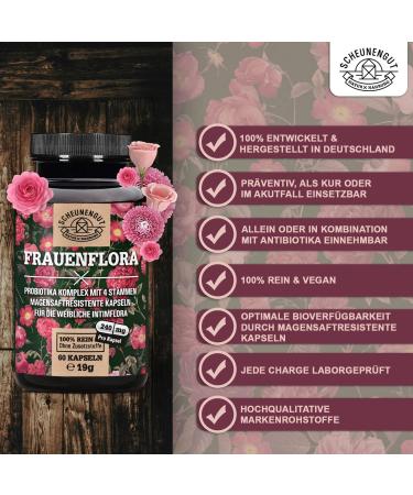 Frauenflora Intimate Flora Complex - 200bn CFU - 4 Tested Strains: Lactobacillus Reuteri Rhamnosus Crispatus Acidophilus - Gut Health & Probiotic Support - International Shipping - Buy Online on GoSupps.com