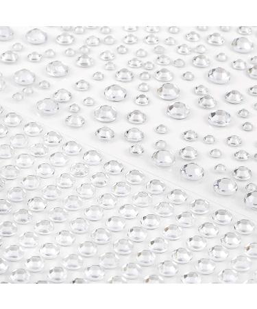 OUTUXED 1725pcs Clear Rhinestones Stickers - Self Adhesive Bling Gems Jewels for Hair, Face, Nails, and DIY Crafts - Assorted Sizes - Buy Online on GoSupps.com