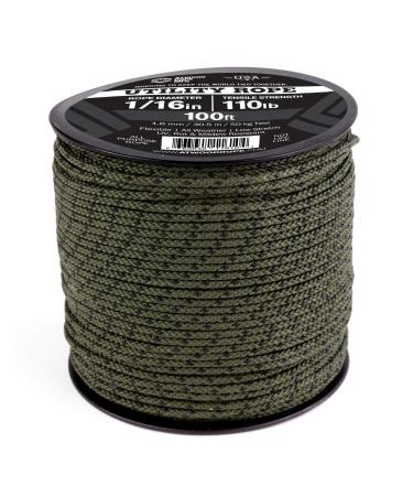Atwood Rope MFG 1/16 Utility Cord 1.6mm x (Spool Length) Reusable Spool | Tactical Nylon/Polyester Fishing Gear, Jewelry Making, Camping Accessories Camo 100.0 Feet
