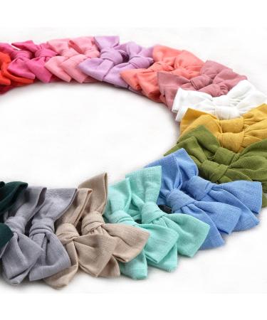 Linen Fabric Hair Bows Alligator Clips - 40 Pieces for Girls, Toddlers, Kids, Teens - Buy Online on GoSupps.com