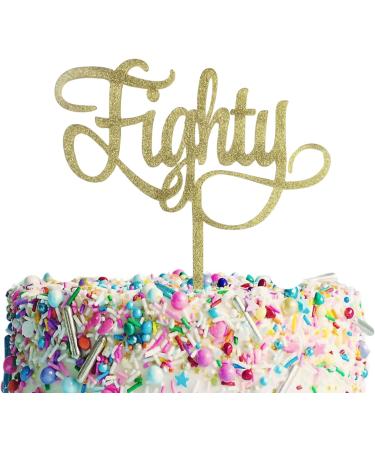 Eighty HAPPY BIRTHDAY Gold Glitter ACRYLIC Cake Topper 80 - Buy Online on GoSupps.com