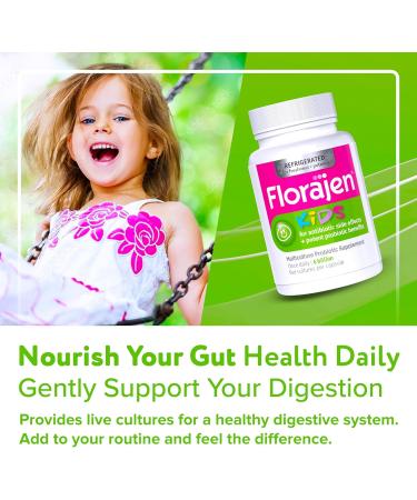 Florajen Kids Probiotics Daily Gut Health & Immune Support Supplement Constipation and Bloating Relief 30 Capsules (Refrigerated) - Buy Online on GoSupps.com