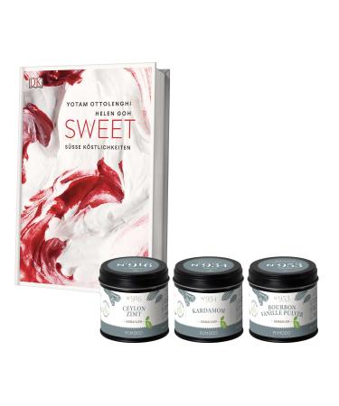 Rimoco Ottolenghi gift set "Sweet" - Set Content: Ottolenghi sweet baking book cardamom ground 45g Ceylon cinnamon 50g bourbon vanilla powder 15g Ottolenghi Set: "Sweet"