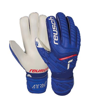 Reusch Unisex Goalkeeper Gloves Attrakt Grip Finger Support Junior blue / white 6