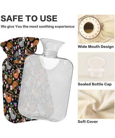 Cute Sloth Hot Water Bottle - 2L Soft Fleece Cover for Hot & Cold Compresses | International Shipping - Buy Online on GoSupps.com