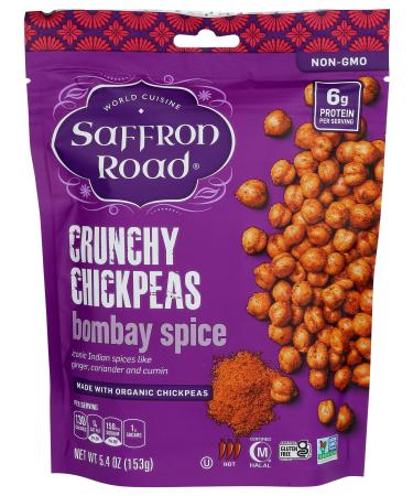 Saffron Road Bombay Spice Crunchy Chickpea Snack, 6oz - Gluten Free, Non-GMO, Halal, Kosher, Vegan