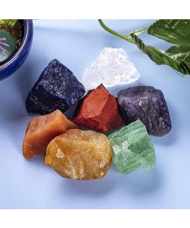 UNIHOM 7 Chakra Stones Set - Natural Healing Crystal Kit for Meditation Therapy - 7pc Rough Gemstones for Balance & Energy Alignment - Buy Online on GoSupps.com