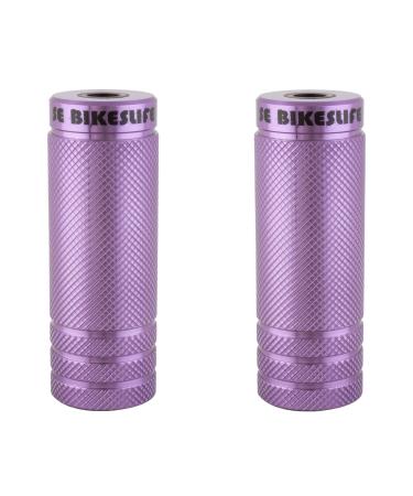 SE BIKES Wheelie Pegs 14mm - 3/8 Purple 35mm Steel 98mm