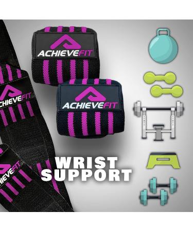 Fit Weight Lifting Wrist Wraps (Pair) - Wrist Support for Crossfit, Weightlifting & Powerlifting - Thumb Loops - Men and Women - Regular Stiff or Combo - Pink/Black - 18 - Buy Online on GoSupps.com