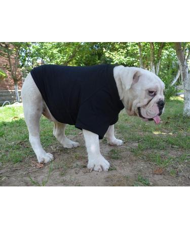 Lovelonglong Bulldog Clothes 100% Cotton Blank T-Shirt for French, English Bulldogs, American Pit Bulls, Pugs - Skin Care Black B-XL (for Bulldog -50lbs) - Buy Online on GoSupps.com
