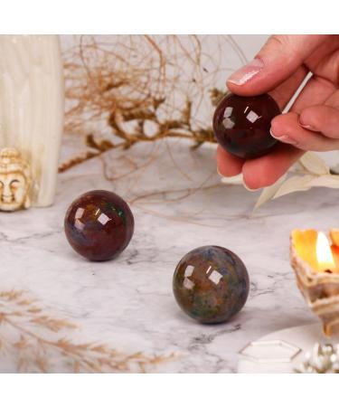 Buy NKlaus Natural Jasper Gemstone - Unique 30mm Red-Brown-Green Sphere | International Shipping - Buy Online on GoSupps.com