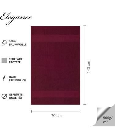 Class Home Collection Terry Cloth Bath Towels - 4 Pack 100% Cotton 70x140 cm Bordeaux - Luxury Bath Essentials for Home & Travel - Buy Online on GoSupps.com