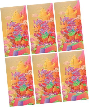 6Pcs Chinese Lunar Year Red Envelopes Hong Bao Gifts Traditional Lucky Money Envelopes for Birthday Festival Thanksgiving Golden Dragon - Buy Online on GoSupps.com