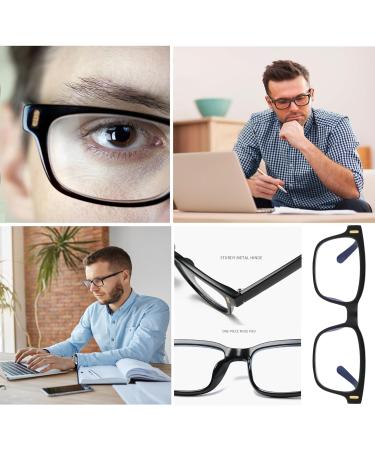 Blue Light Glasses for Men & Women - Black Frame Clear Blue Light Glasses for Computer Gaming & Reading - Stylish Computer Eye Strain Relief - Buy Online on GoSupps.com