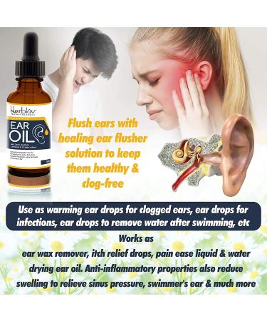 Organic Ear Oil for Infections - Natural Eardrops for Prevention in Kids, Adults, Babies & Dogs - Made in USA - Buy Online on GoSupps.com