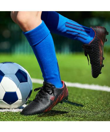 DREAM PAIRS Men's Firm Ground Soccer Cleats Shoes 9 Black/Red - High Performance Cleats for Precision and Style - Buy Online on GoSupps.com