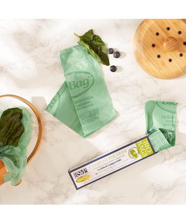 RSVP International 1 Gallon Kitchen Compost Pail with Compostable Bags - Green - Buy Online on GoSupps.com