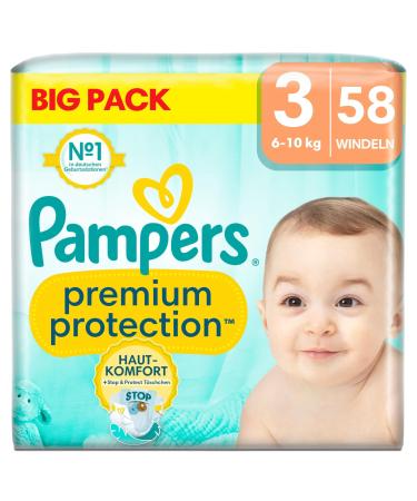 Pampers Premium Protection Gr.3 Midi 6-10kg Big Pack NEW - Size 3 (58 pieces)