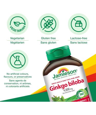 Jamieson Ginkgo Biloba 80mg 60+30 Caplets - Buy Online on GoSupps.com