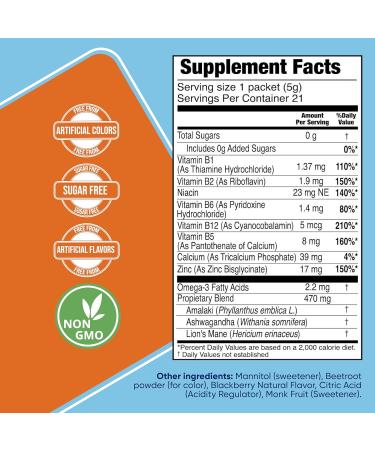 BRIGHTFULL Focus Sugar Free Drink Mix with Ashwagandha Lion s Mane & B Vitamins BlackBerry 21 Day Supply Sleep Aid with Melatonin & Herbs Cherry 32 Chewable Tablets - Buy Online on GoSupps.com