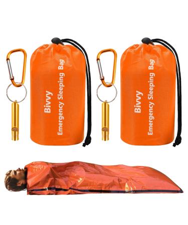 Lama emergency sleeping bag rescue ceiling bivouac sack emergency waterproof survival sleeping bag first aid thermal blanket survival bivouac sack emergency equipment emergency tent survival rescue tent cold protection 2 * emergency sleeping bag (orange)