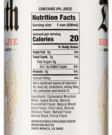 Liquid Death Sparkling Water Berry It Alive 202.8oz - Sparkling Berry Refreshment - Buy Online on GoSupps.com