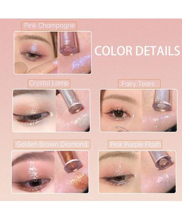 HPEVA 5Pcs Liquid Glitter Eyeshadow Set - Metallic Shimmer, Waterproof, Long Lasting | Sparkling Eye Makeup for Women & Girls - Buy Online on GoSupps.com