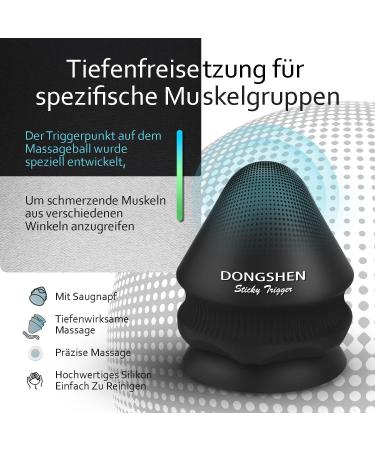 Dongshen Triggerpunkt Presser - Fascia & Massage Ball with Suction Cup for Muscle Pain Relief | Perfect for Shoulders Neck Back & Legs - Black - Buy Online on GoSupps.com