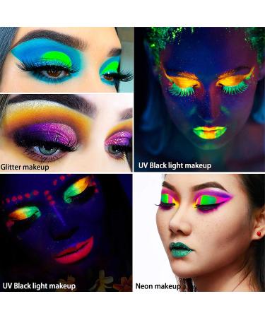Afflano Neon Glitter Eyeshadow Palette - UV Glow, Highly Pigmented, Matte & Glitter Shades - Buy Online on GoSupps.com