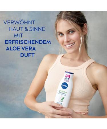 Nivea Aloe & Care Body Lotion 400ml - 5in1 Moisturizing Cream for Dry Skin - Natural Aloe Vera Deep Care Serum - Buy Online on GoSupps.com