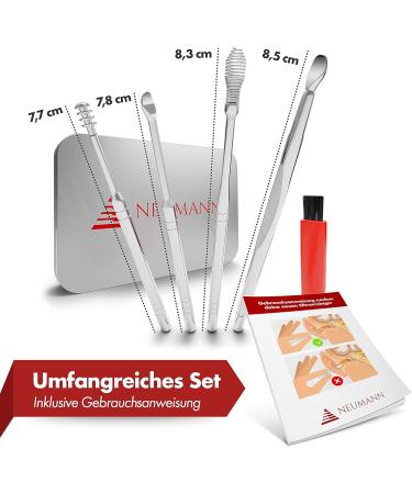 Neumann Reusable Stainless Steel Ear Cleaning Set | Premium Ear Wax Remover with Handy Storage Box Loop Spiral & Spoon Shapes Silver Ear Cleaner for Adults - Buy Online on GoSupps.com