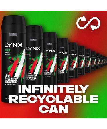 Lynx Africa Men's Fragrance Aluminium Free Masculine Body Spray Deodorant Fresh And Long Lasting Odour Protection 10 Pack of 200m. 1 count (Pack of 10) - Buy Online on GoSupps.com