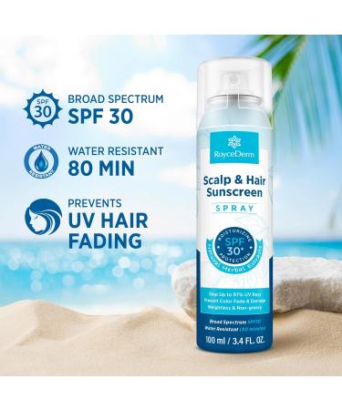Roycederm Scalp Sun Spray: Protect Scalp and Hair Fading - Non-Greasy Formula with Vitamin E - Suitable for Face and Body Beach Essentials 100 mL - Buy Online on GoSupps.com