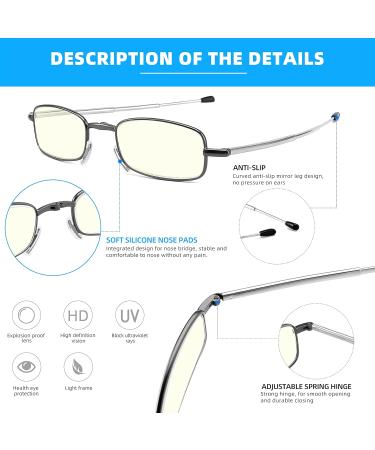 Buy Compact Foldable Blue Light Blocking Reading Glasses - UV Protection 2 Pack Red/Black +1.75 | Stylish Readers for Men & Women - Buy Online on GoSupps.com