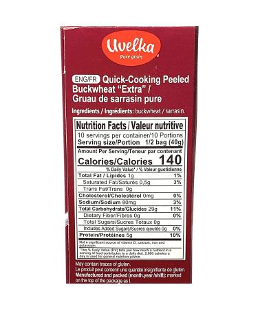 Buckwheat Extra Quick-Cooking 5 x 80g Packets by Uvelka - Convenient and Fast Preparation - Buy Online on GoSupps.com