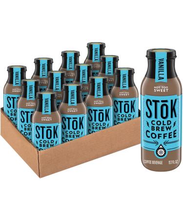 SToK Cold Brew Coffee, Vanilla, 13.7 oz. Bottle (Pack of 12) Vanilla 13.7 Fl Oz (Pack of 12)