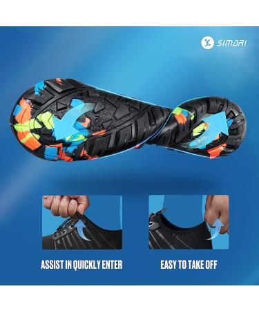 SIMARI Water Shoes Quick Dry Barefoot Aqua Sports 11.5 Women/10 Men - Black - Buy Online on GoSupps.com