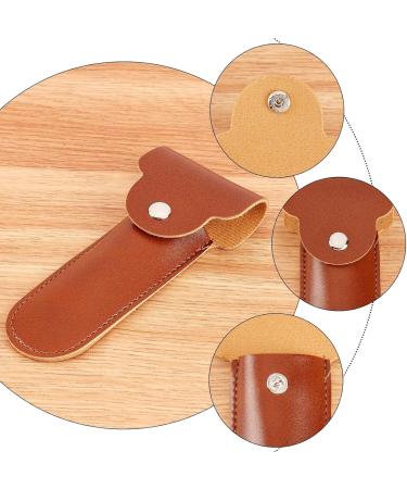 Gorgeecraft Portable Travel Razor Bag 12.7x5.8 cm Safety Razor Storage Container for Men Ideal for Business Trips (Brown) - Buy Online on GoSupps.com