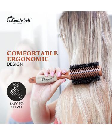 Sustainable Boar Bristle Round Brush with Birch Wood Handle - 2.5 inch for Styling, Blowouts and Curling - Buy Online on GoSupps.com